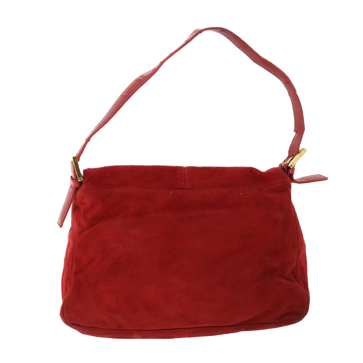 FENDI Mamma Baguette Shoulder Bag Suede Red bs8443