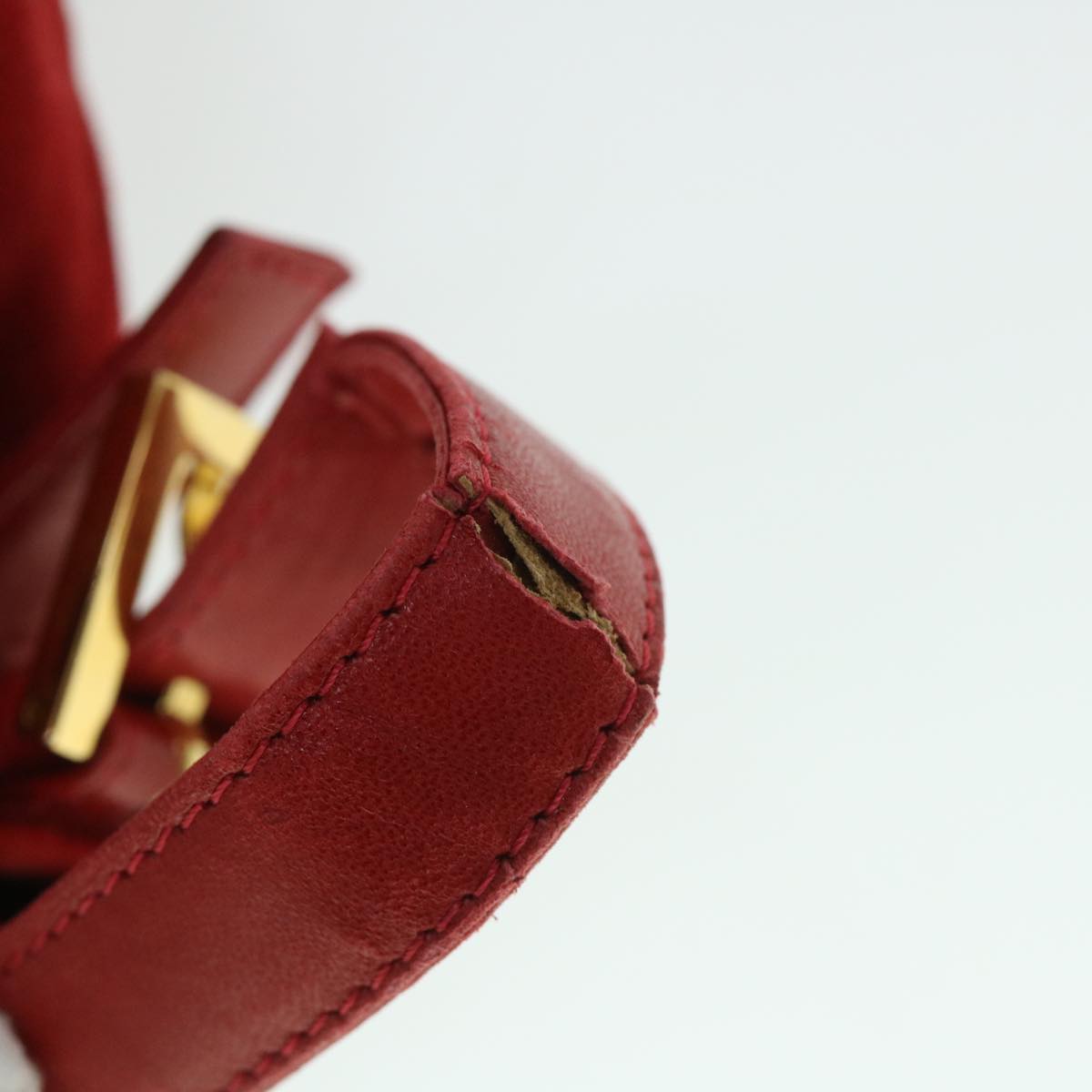 FENDI Mamma Baguette Shoulder Bag Suede Red bs8443