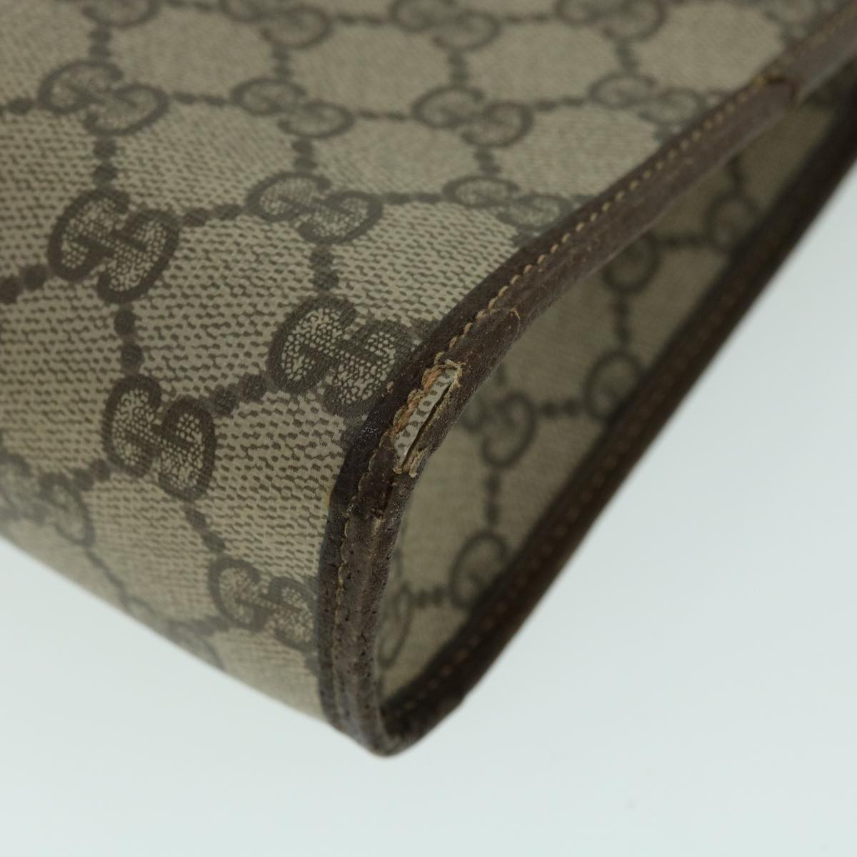 GUCCI GG Canvas Clutch Bag PVC Leather Beige Brown 014 123 6053 bs8482