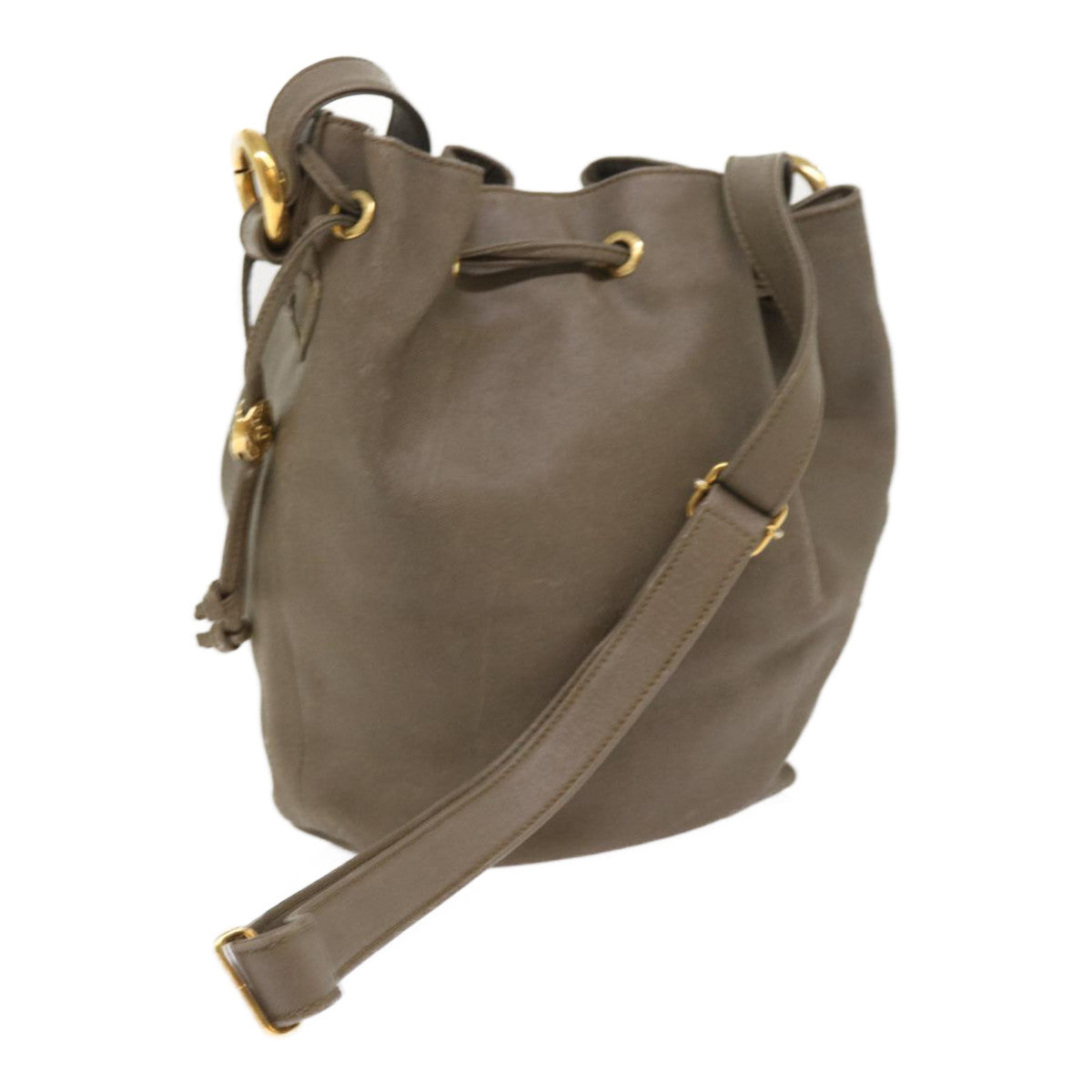 GUCCI Shoulder Bag Leather Gray bs8485