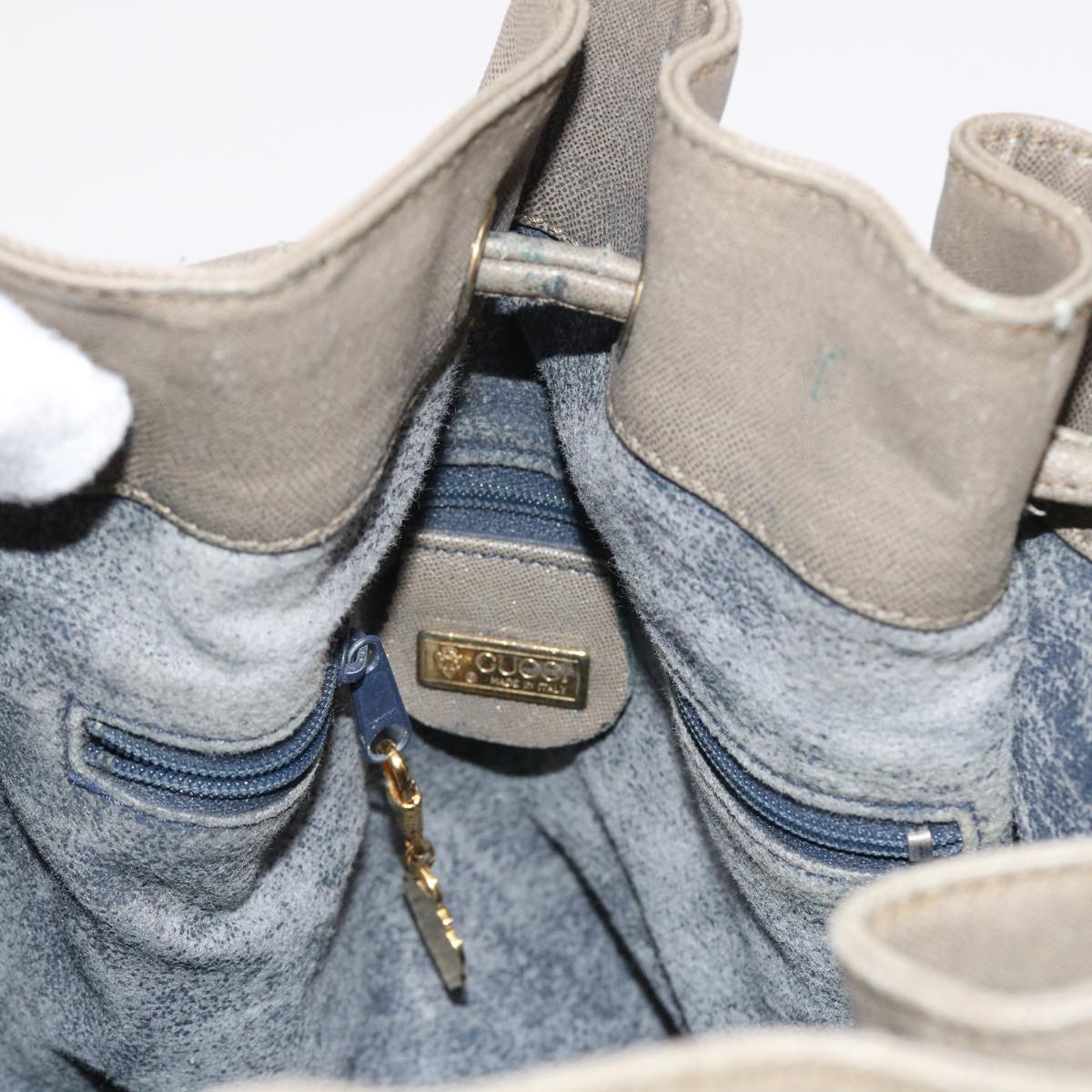 GUCCI Shoulder Bag Leather Gray bs8485