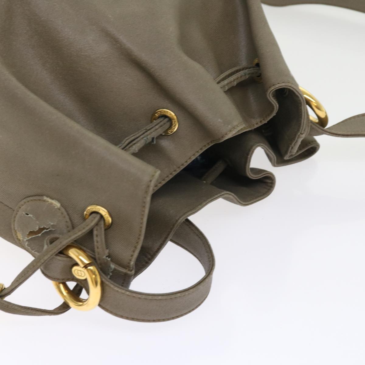 GUCCI Shoulder Bag Leather Gray bs8485