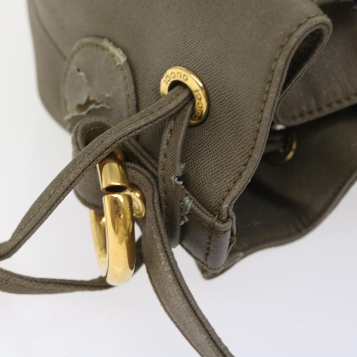 GUCCI Shoulder Bag Leather Gray bs8485