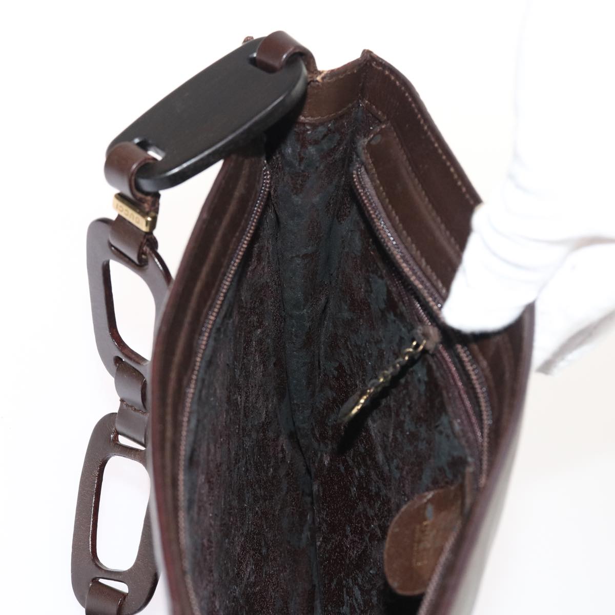 GUCCI Shoulder Bag Leather Brown 001 1119 1822 bs8492