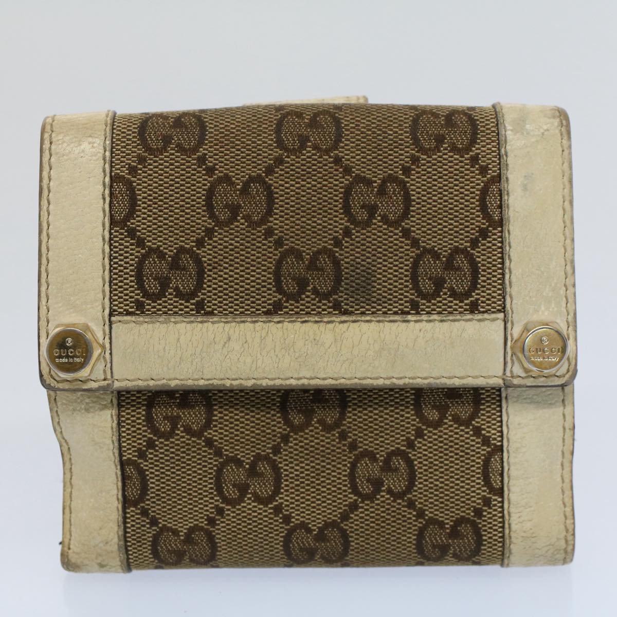 GUCCI GG Canvas Wallet Leather Canvas 6Set Beige Black Red bs8514