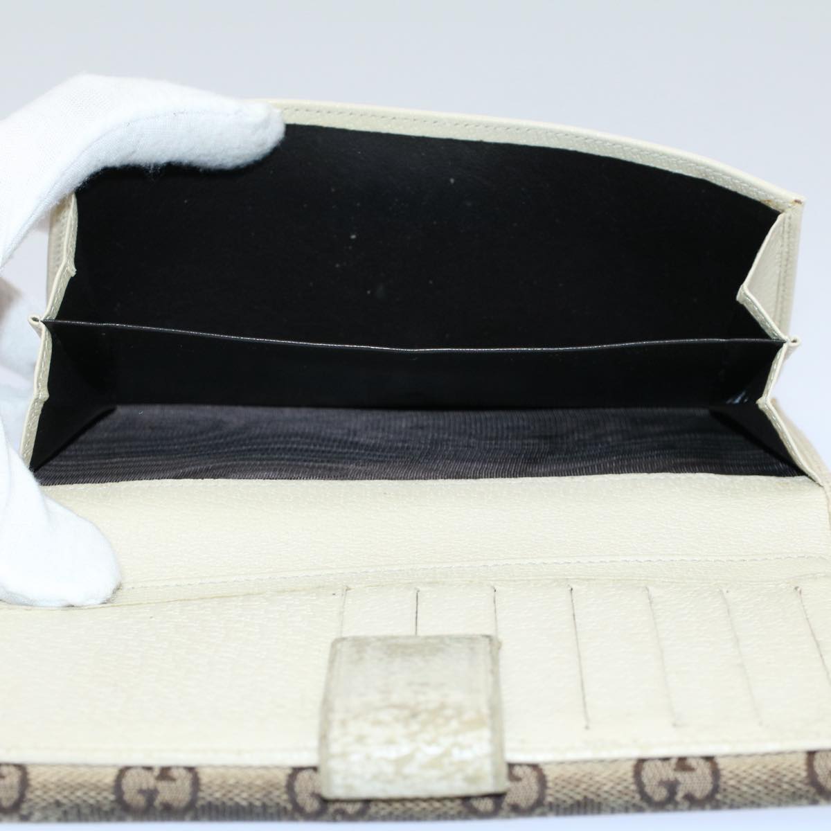 GUCCI GG Canvas Wallet Leather Canvas 6Set Beige Black Red bs8514