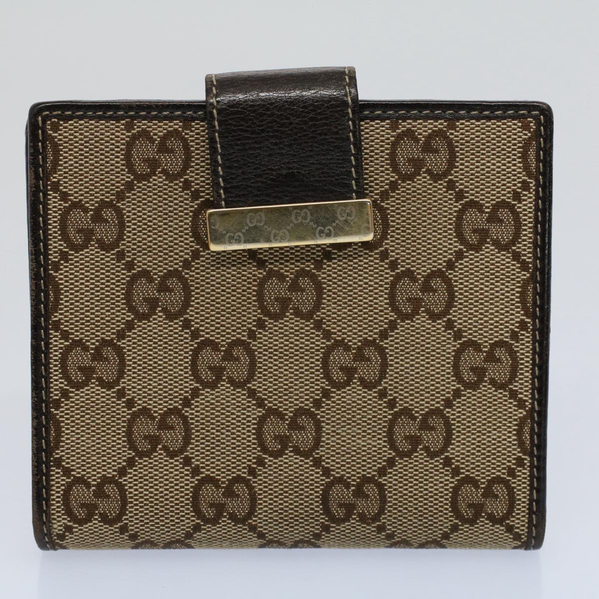 GUCCI GG Canvas Web Sherry Line Wallet Leather Canvas 6Set Black bs8523