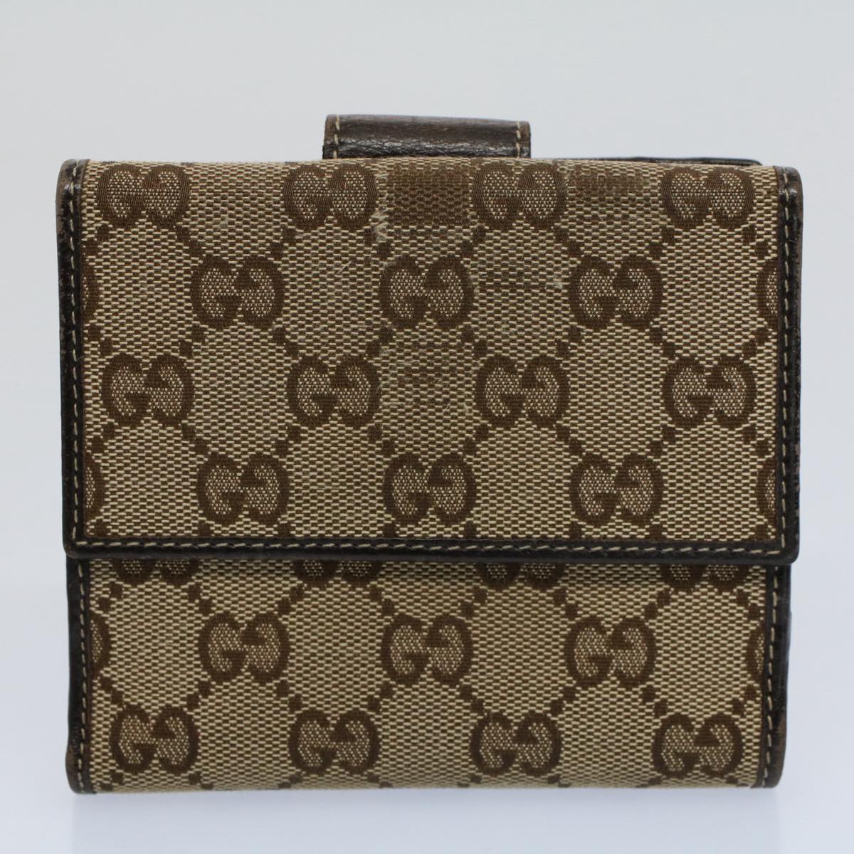 GUCCI GG Canvas Web Sherry Line Wallet Leather Canvas 6Set Black bs8523