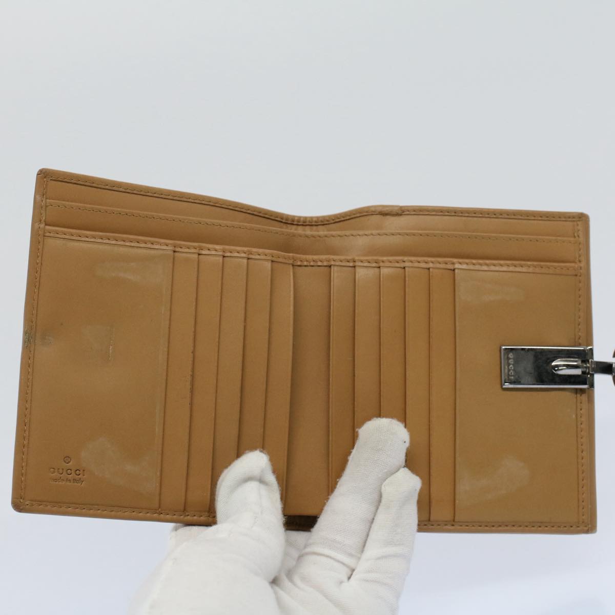 GUCCI GG Canvas Web Sherry Line Wallet Leather Canvas 6Set Black bs8523