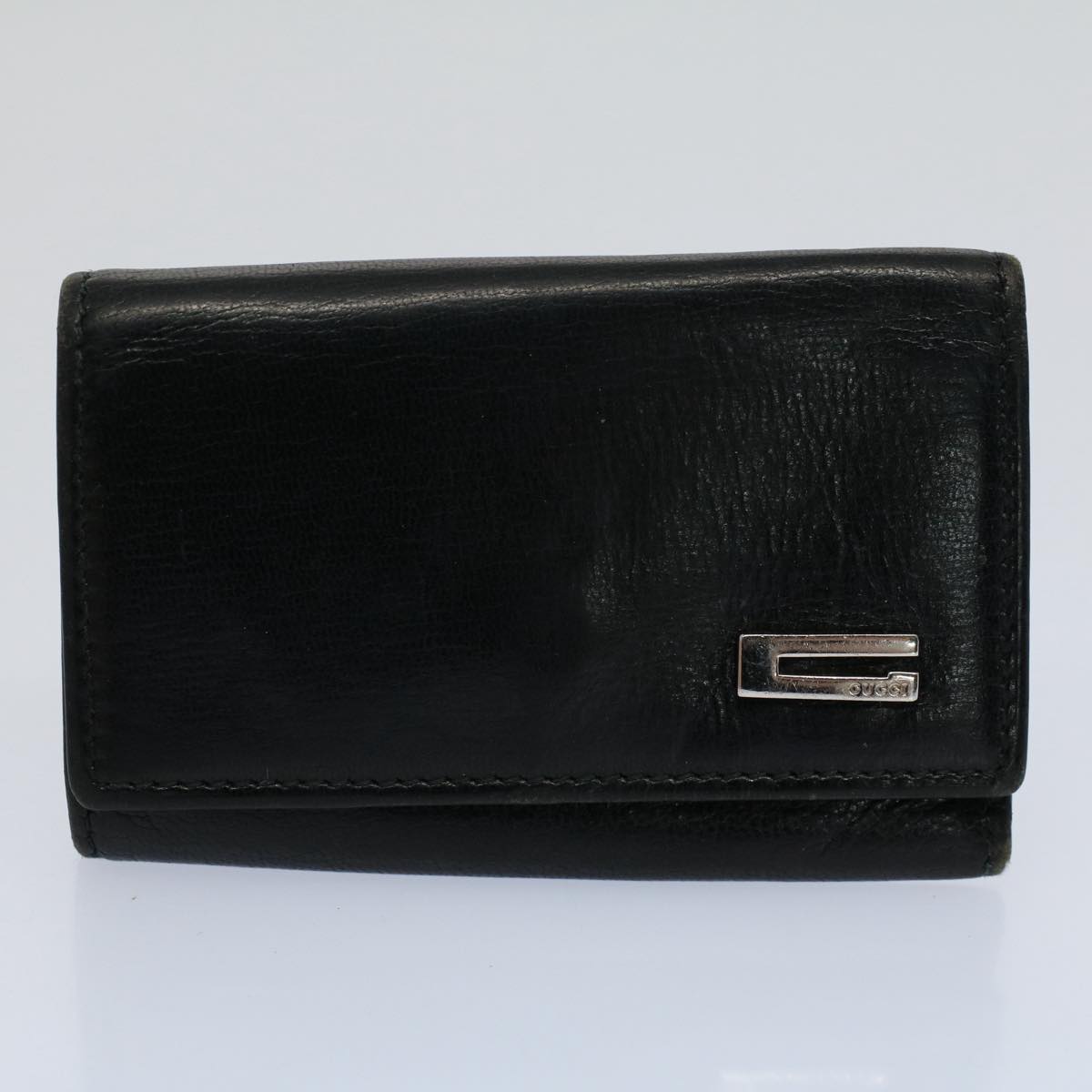 GUCCI GG Canvas Web Sherry Line Wallet Leather Canvas 6Set Black bs8523