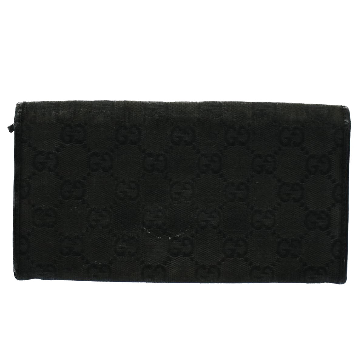 GUCCI GG Canvas Web Sherry Line Wallet Leather Canvas 6Set Black bs8523
