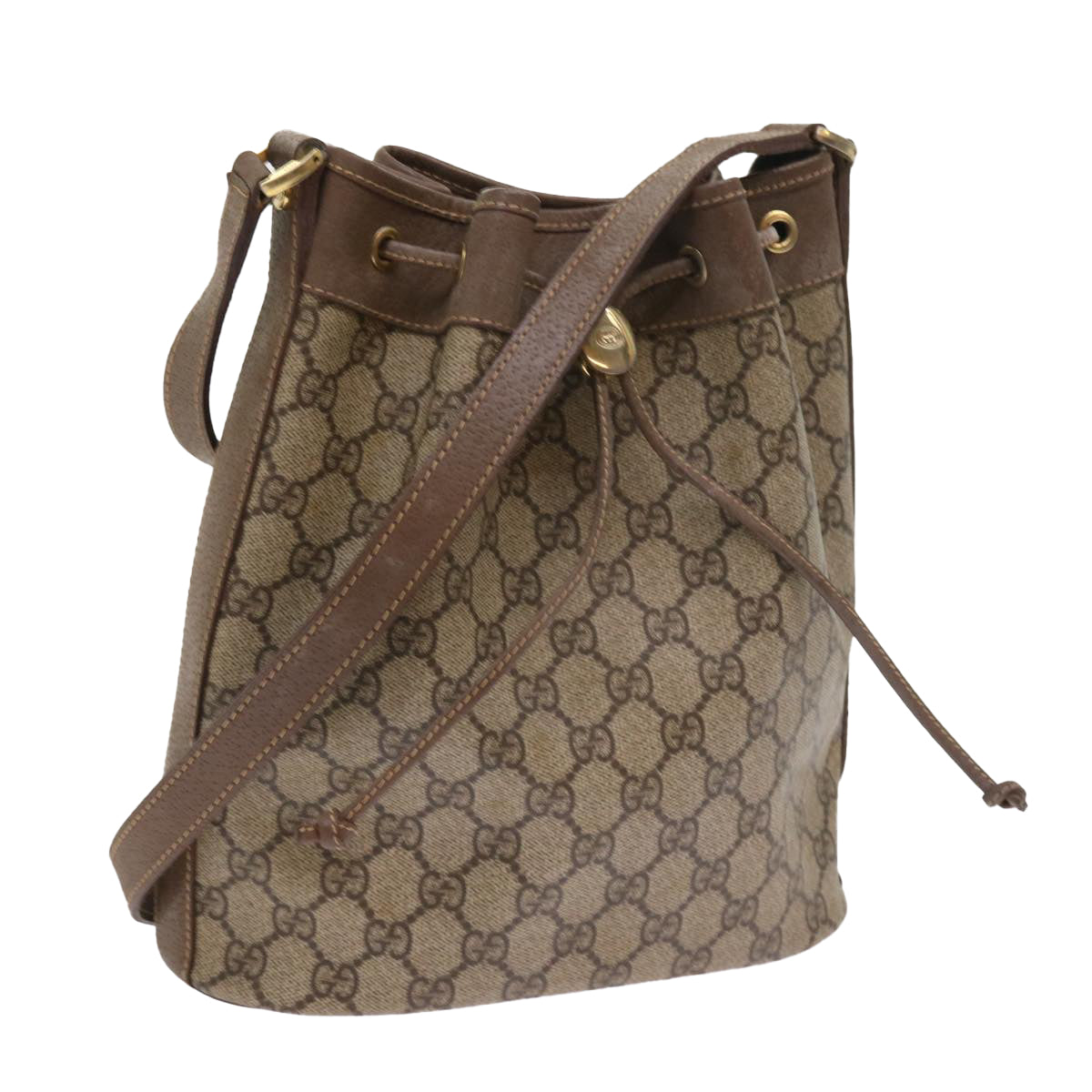 GUCCI GG Canvas Shoulder Bag PVC Leather Beige 001 115 6179 4023 bs8584