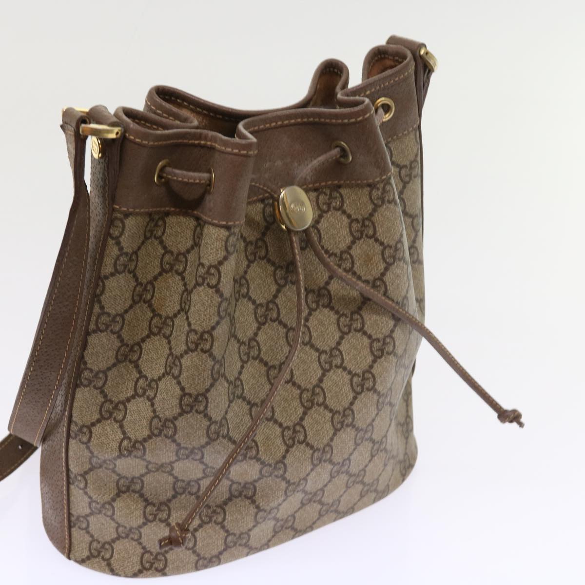 GUCCI GG Canvas Shoulder Bag PVC Leather Beige 001 115 6179 4023 bs8584