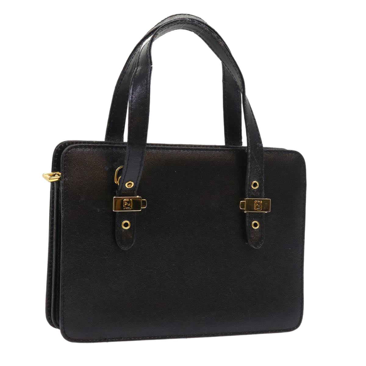 FENDI Shoulder Bag Leather Black bs8613