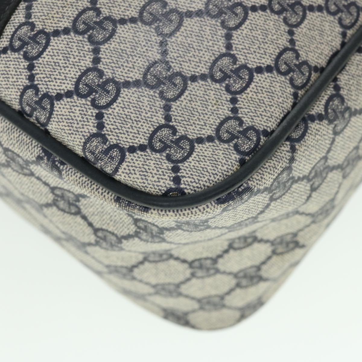 GUCCI GG Canvas Sherry Line Boston Bag PVC Leather Gray Red Navy bs8628