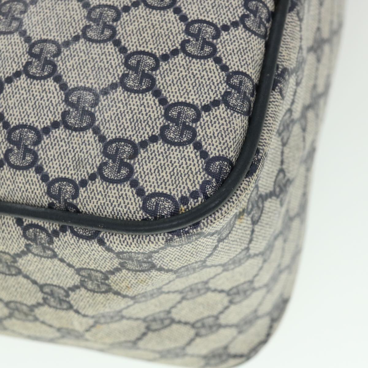 GUCCI GG Canvas Sherry Line Boston Bag PVC Leather Gray Red Navy bs8628