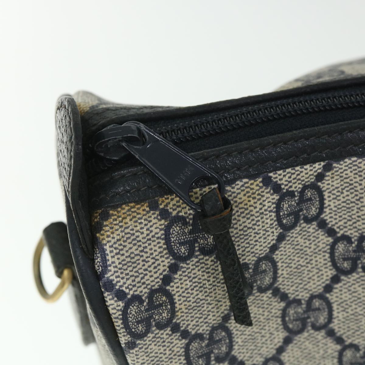 GUCCI GG Canvas Sherry Line Boston Bag PVC Leather Gray Red Navy bs8628
