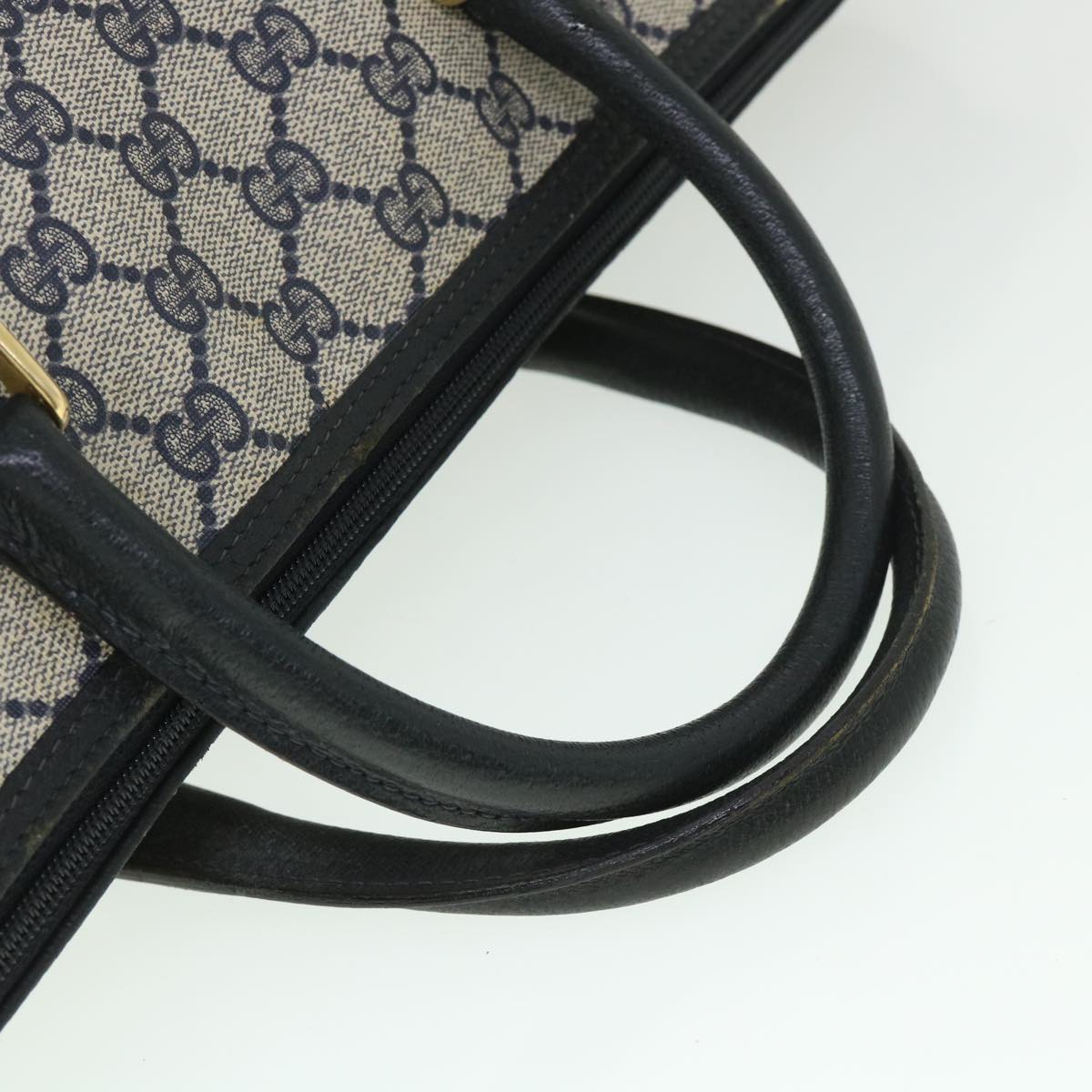 GUCCI GG Canvas Sherry Line Boston Bag PVC Leather Gray Red Navy bs8628