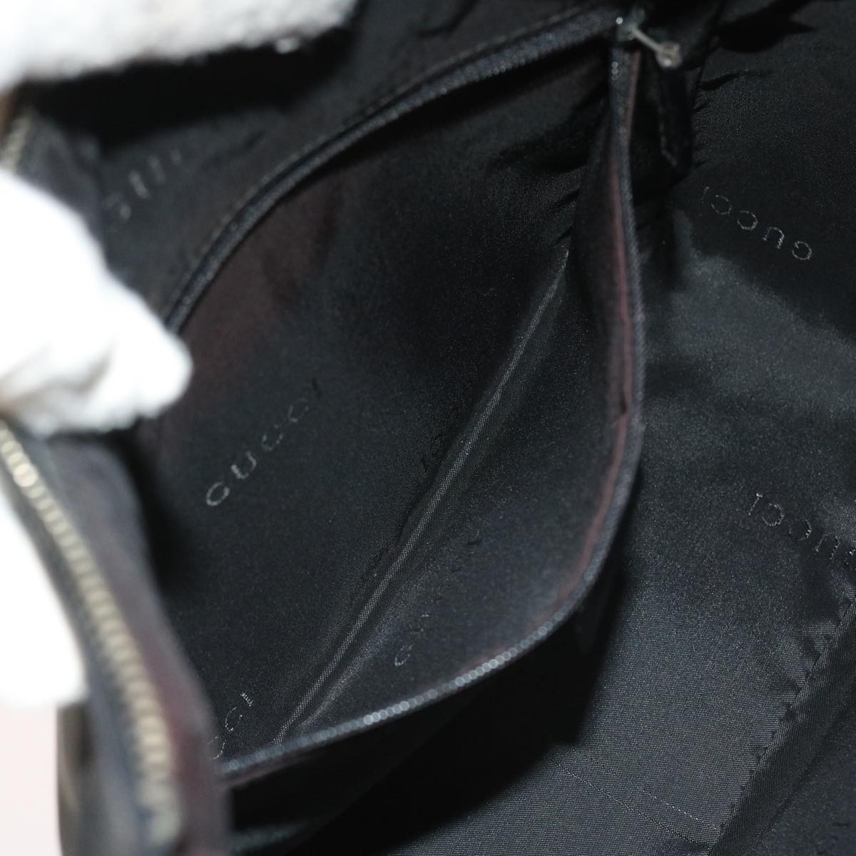 GUCCI Shoulder Bag Canvas Black bs8637