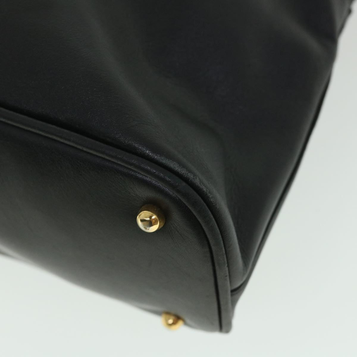 GUCCI Bamboo Hand Bag Leather 2way Black 000 1186 0289 bs8639