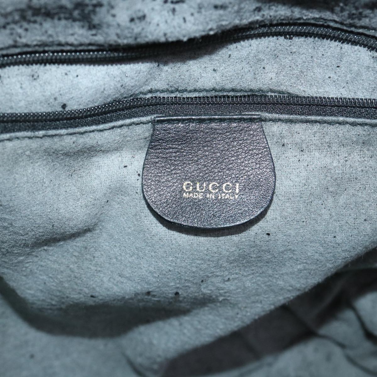 GUCCI Bamboo Hand Bag Leather 2way Black 000 1186 0289 bs8639