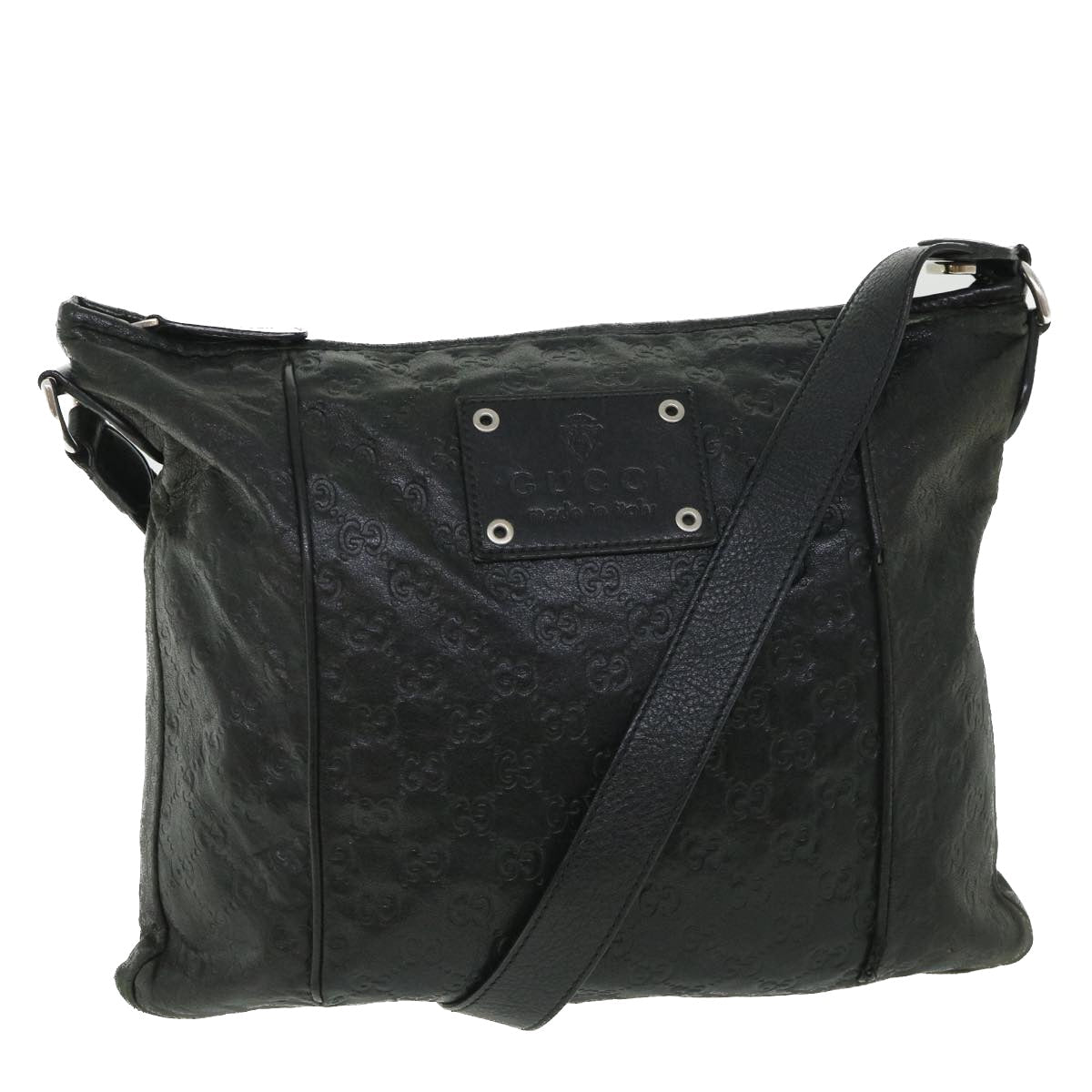 GUCCI GG Canvas Guccissima Shoulder Bag Black 190279 bs8641