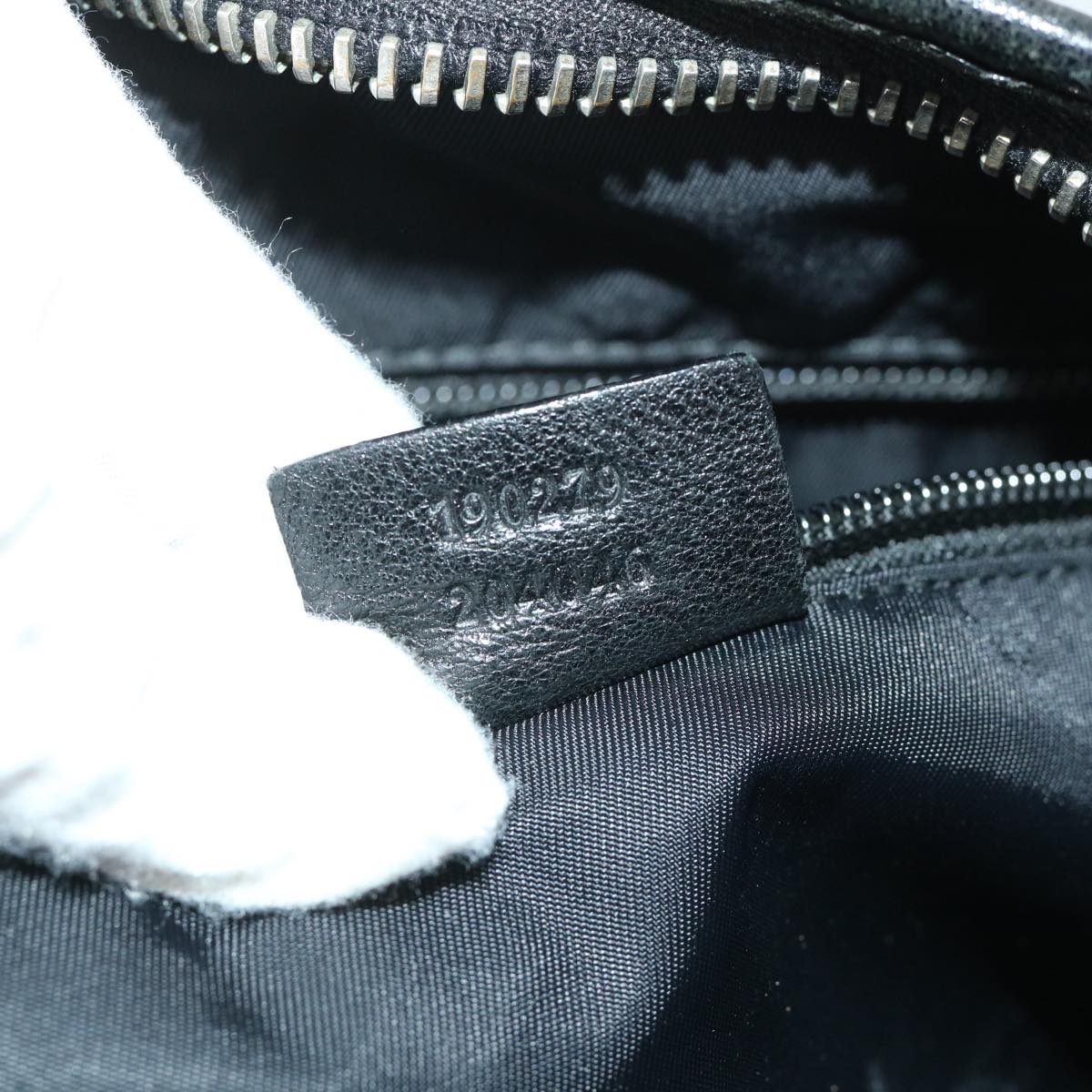 GUCCI GG Canvas Guccissima Shoulder Bag Black 190279 bs8641