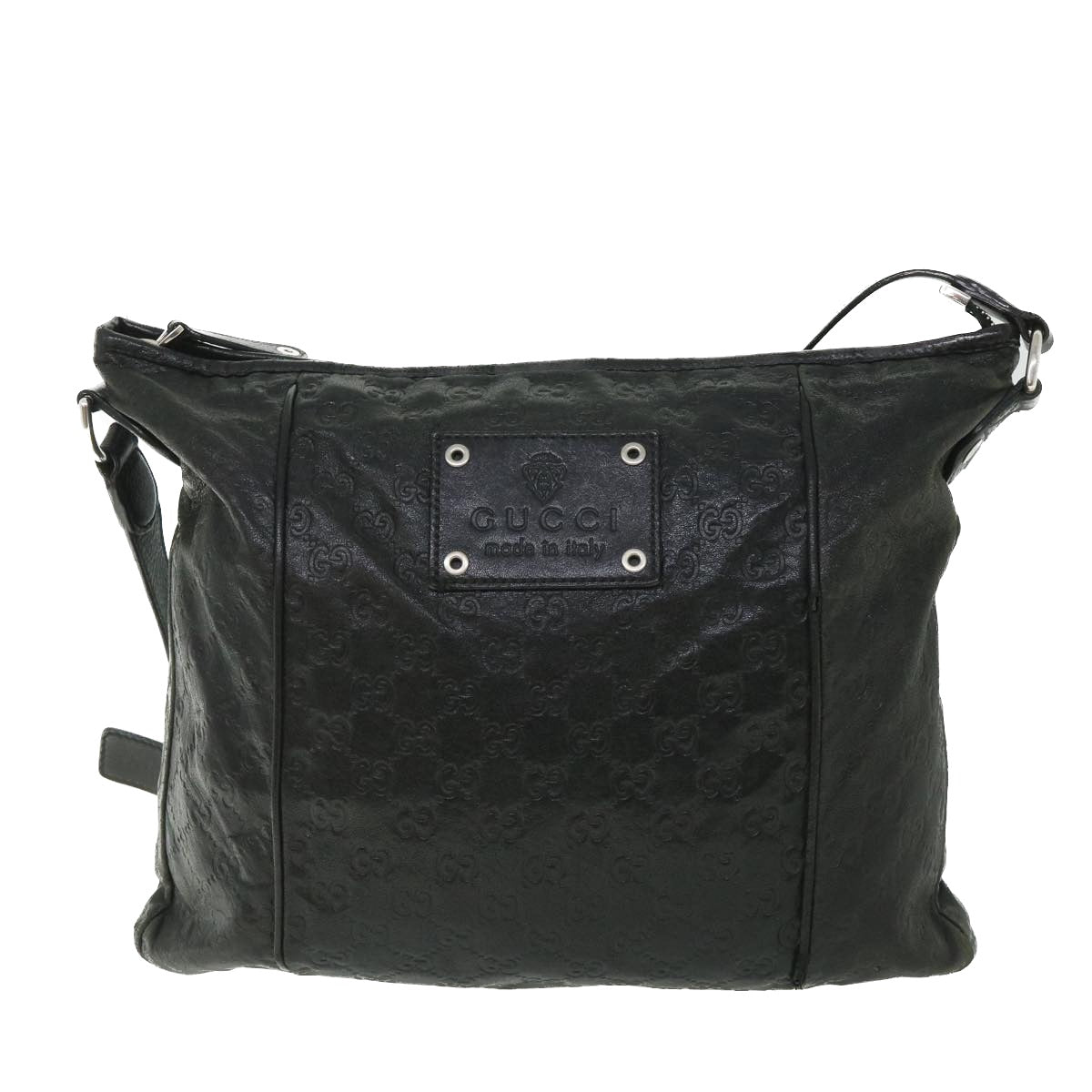 GUCCI GG Canvas Guccissima Shoulder Bag Black 190279 bs8641
