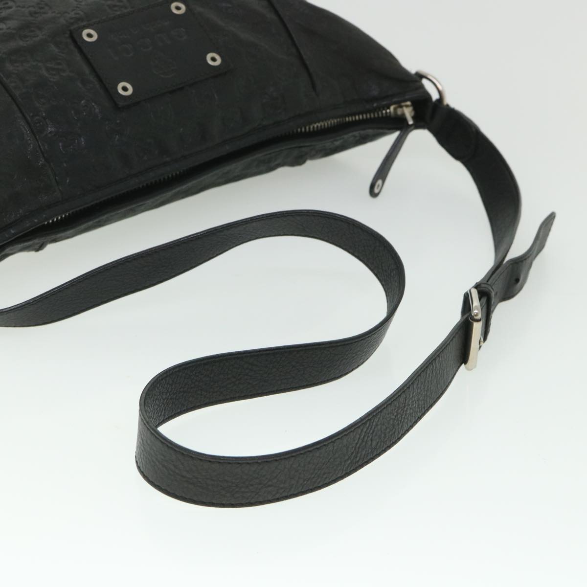 GUCCI GG Canvas Guccissima Shoulder Bag Black 190279 bs8641
