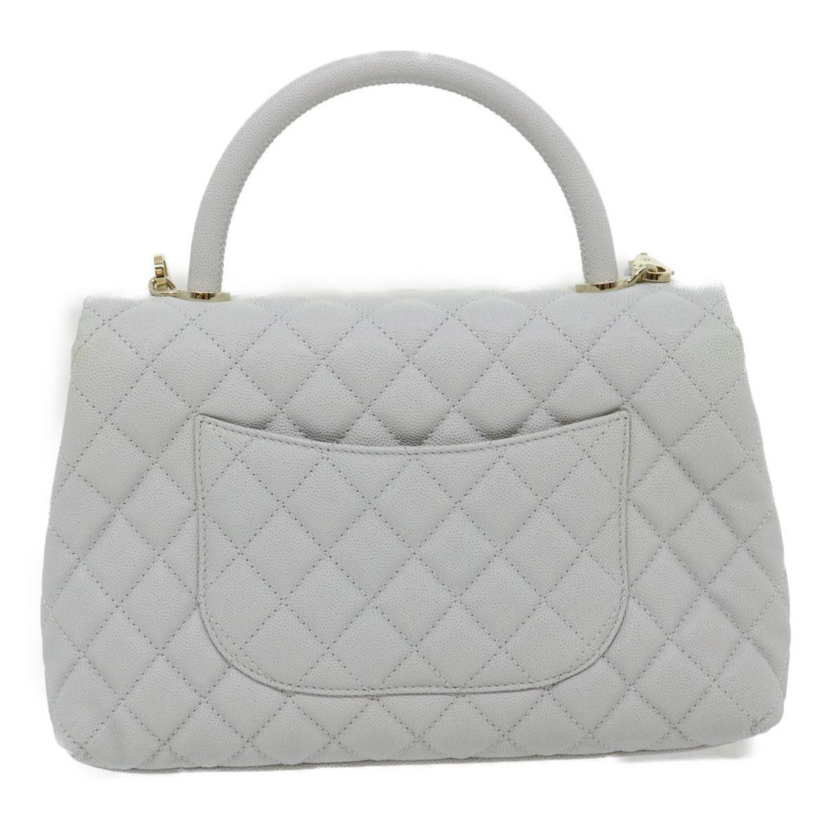 CHANEL Matelasse Chain Shoulder Hand Bag Caviar Skin 2way White CC bs910A