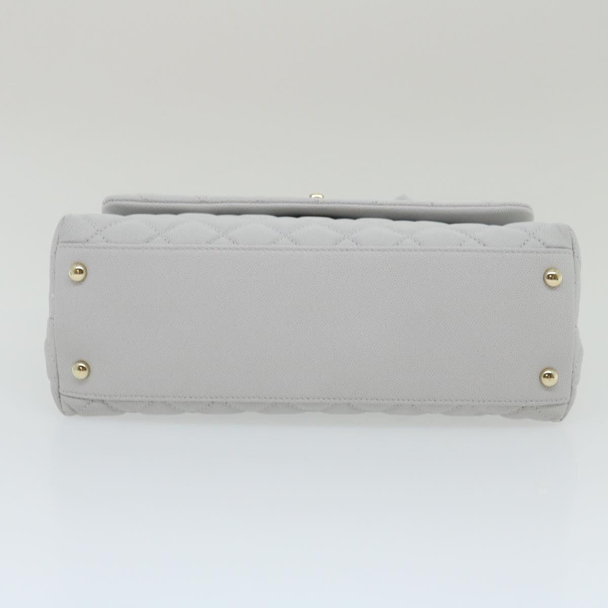 CHANEL Matelasse Chain Shoulder Hand Bag Caviar Skin 2way White CC bs910A