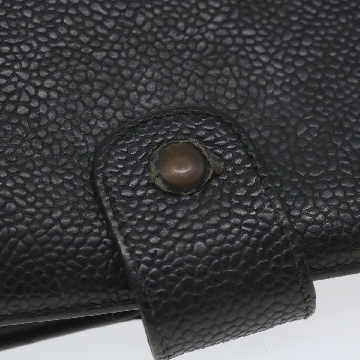 CHANEL Wallet Caviar Skin Black CC bs9845