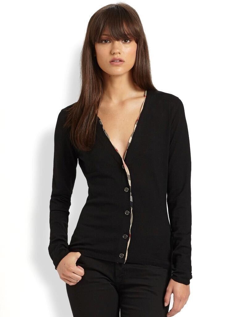 BURBERRY NOVA CHECK TRIM BRIT CARDIGAN
