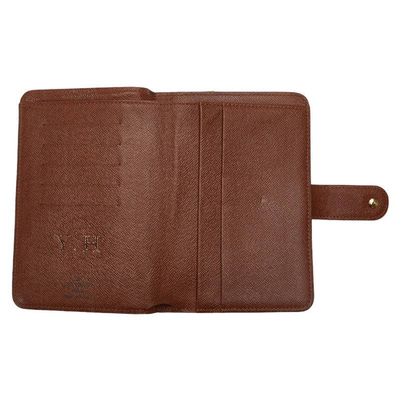 Louis Vuitton Monogram Portepapier Double Fold Wallet M61207 Brown PVC Leather  Louis Vuitton