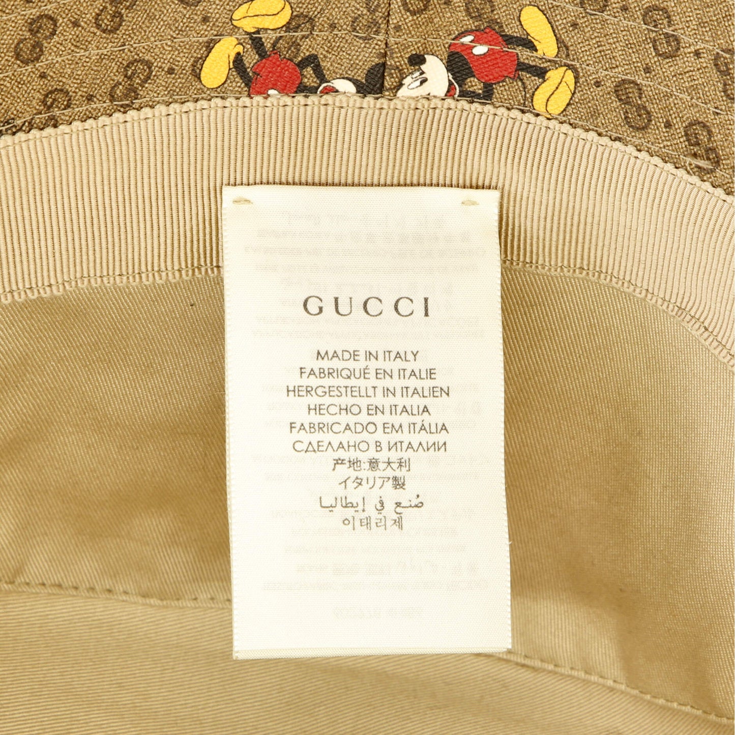Disney Mickey Mouse Bucket Hat Printed Mini GG Coated Canvas