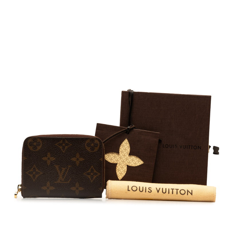 Louis Vuitton Monogram Zippy Coinpass Coincase M60067 Brown PVC Leather  Louis Vuitton