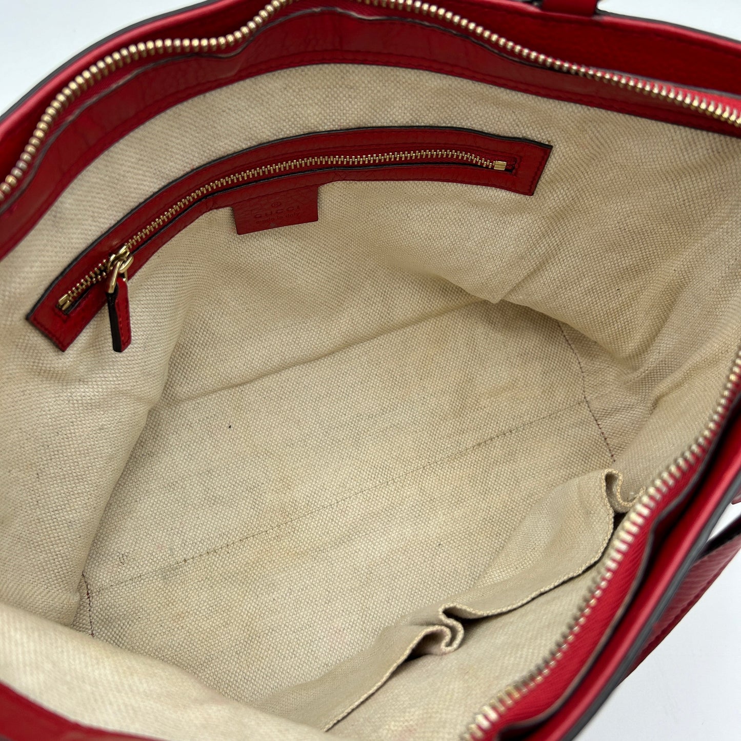 Gucci Soho Red Leather Top Handle Bag Medium