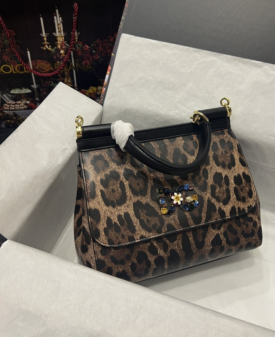 GLAMI Sicily Bag In Leopard-Print Pony Hair Multicolour For Women 10.2in/26cm GLAMI