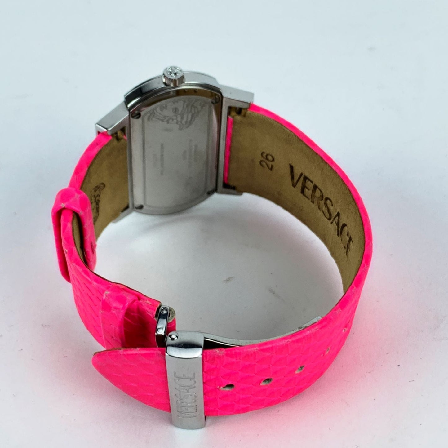 VERSACE Fluo Pink Fuchsia Psq 99 Ladies Hippodrome Wrist Watch