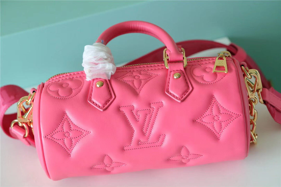 LV Papillon GLAMI Bag Classic Monogram For Women 20cm Dragon Fruit Pink LV M59826