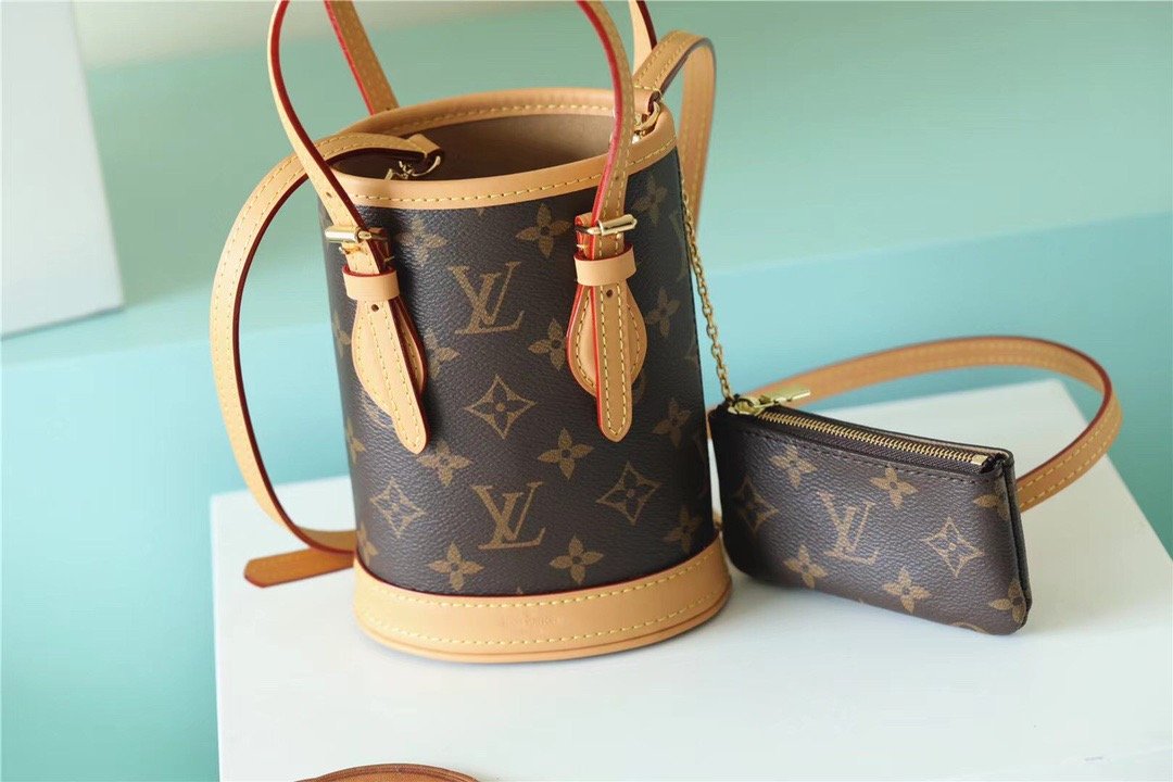 LV Nano Bucket Bag Monogram Canvas Brown For Women Brown 6.7in/17cm LVÃ‚Â 