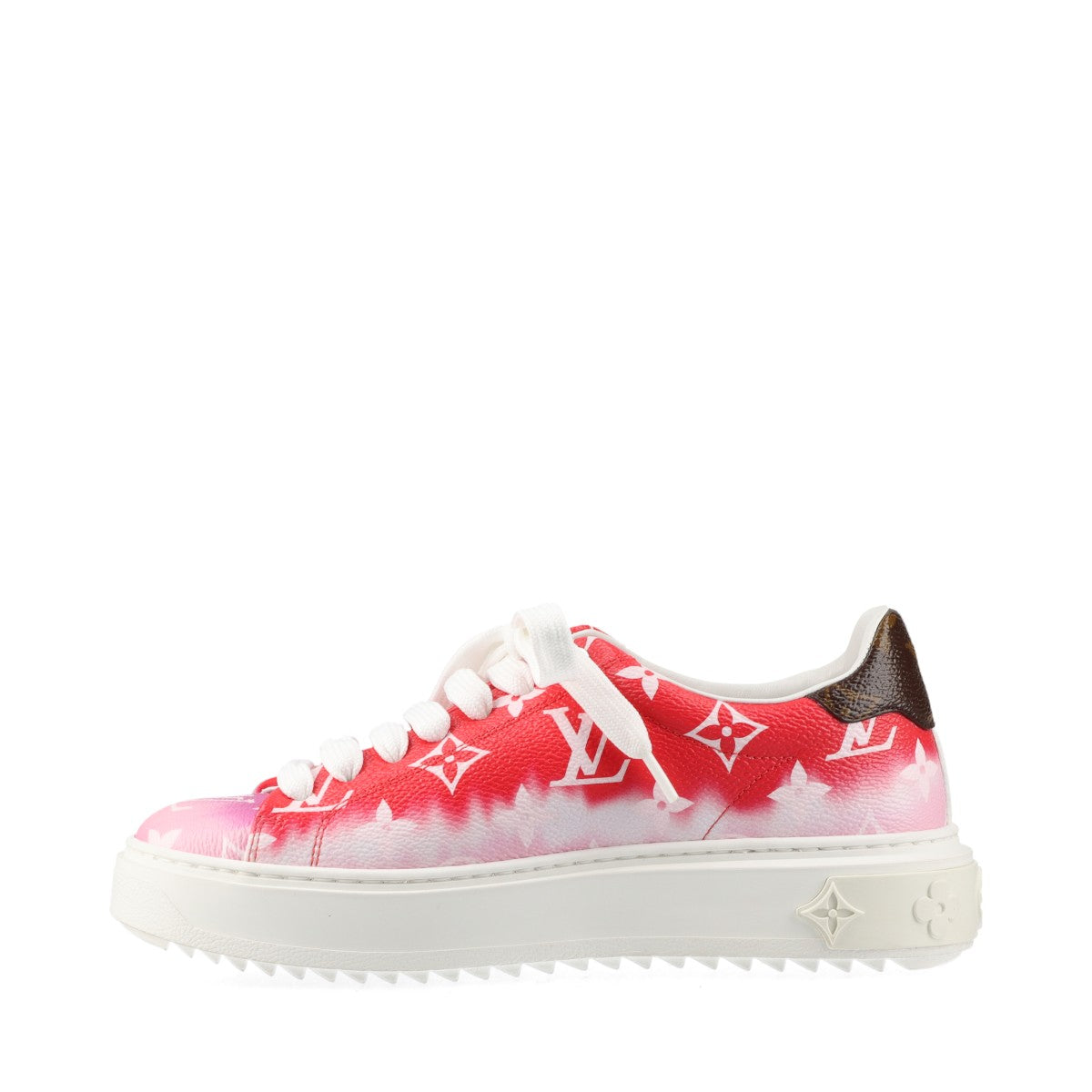Louis Vuitton Time Outline 19 Years PVC  Leather Trainers 35  Red × White CL1119 Monogram