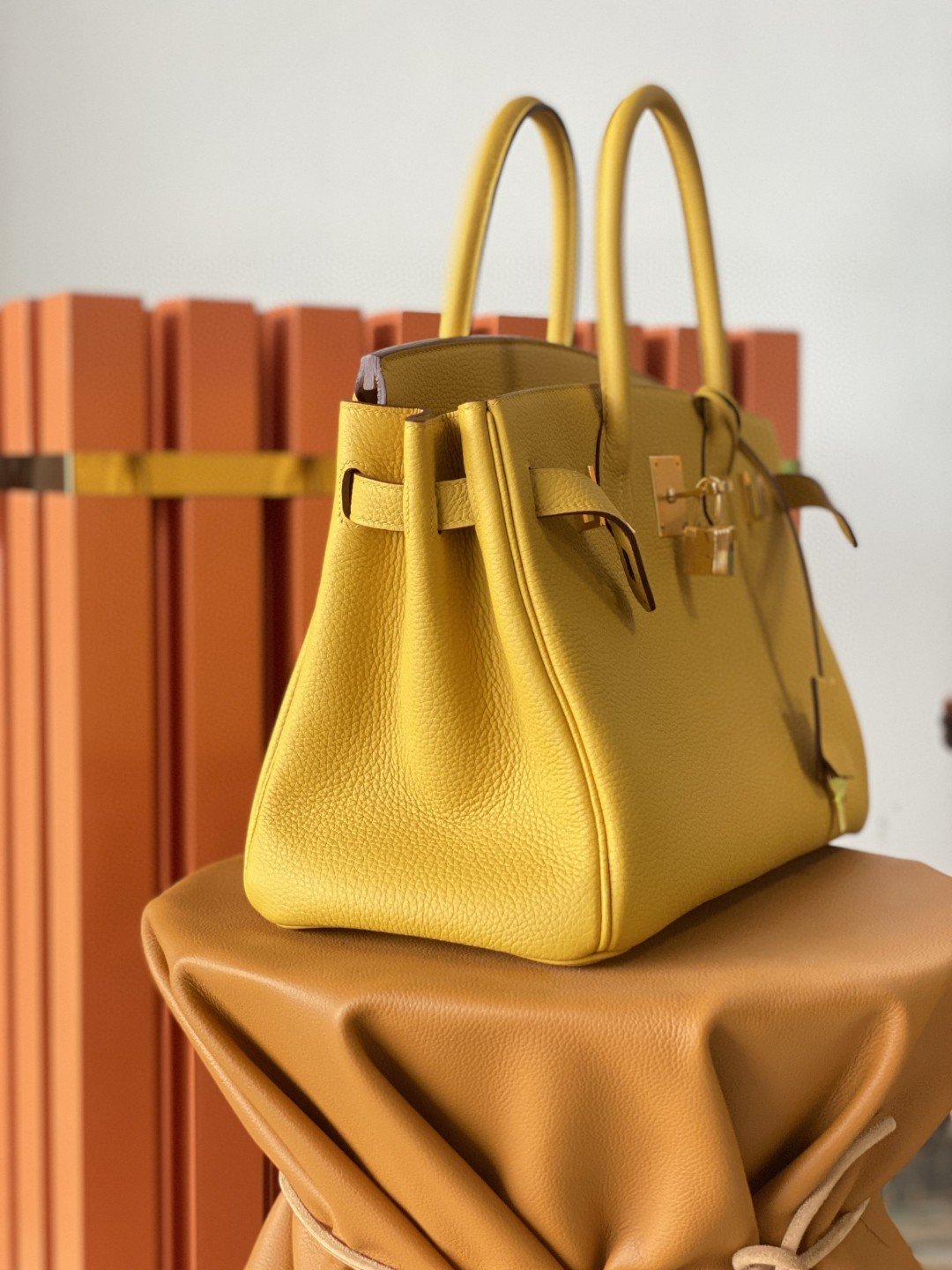 GLAMI Birkin Nata Swift Yellow For Women Gold Toned Hardware 11.8in/30cm