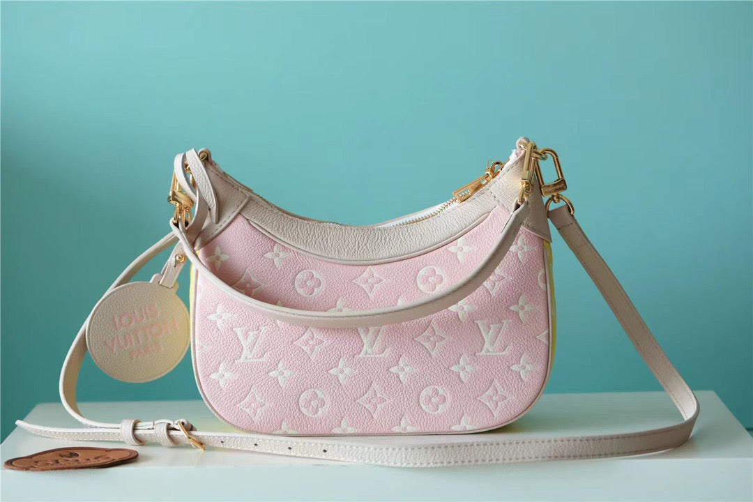 LV Bagatelle GLAMI Monogram Empreinte Beige / Pink / Yellow For Women,  Shoulder And Crossbody Bags 22cm/8.7in LV M46113