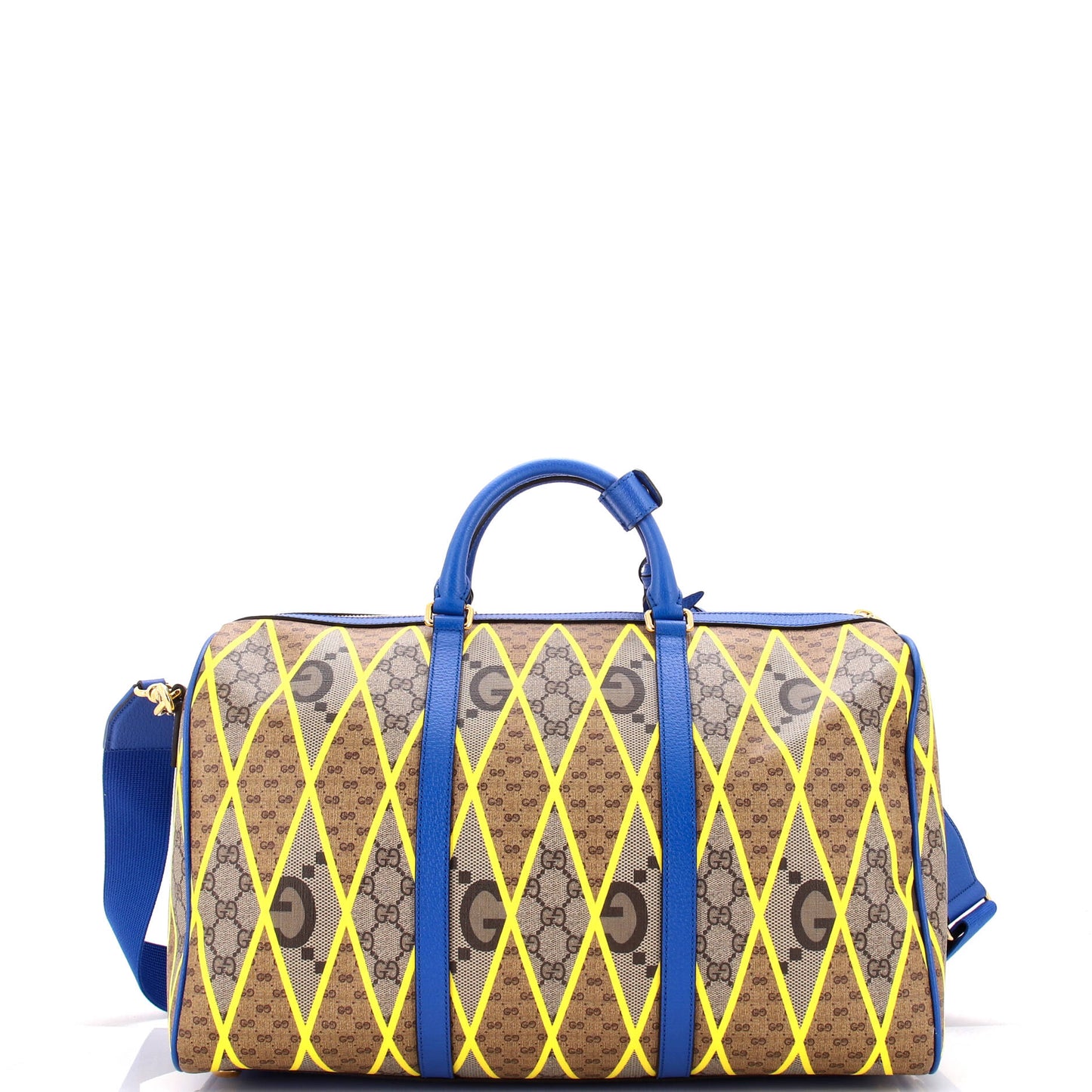 Convertible Duffle Bag Rhombus GG Coated Canvas with Leather Large