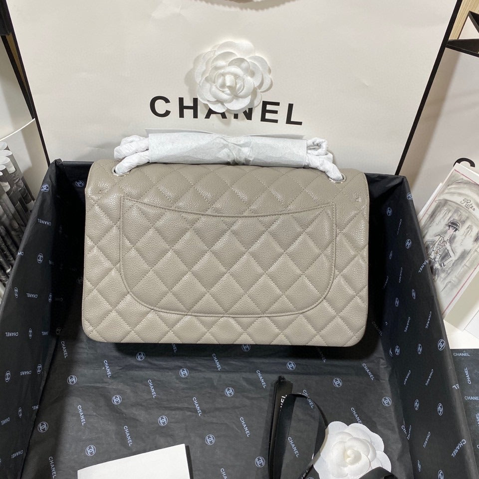CHLLarge Classic Handbag Silver Hardware Grey For Women Handbags, Shoulder Bags 11.8in/30cm