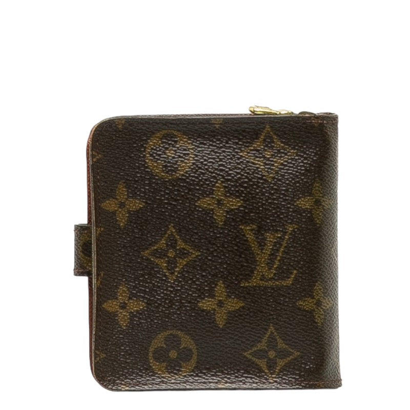 Louis Vuitton Monogram M61667 Double Folded Wallet PVC/Leather Brown