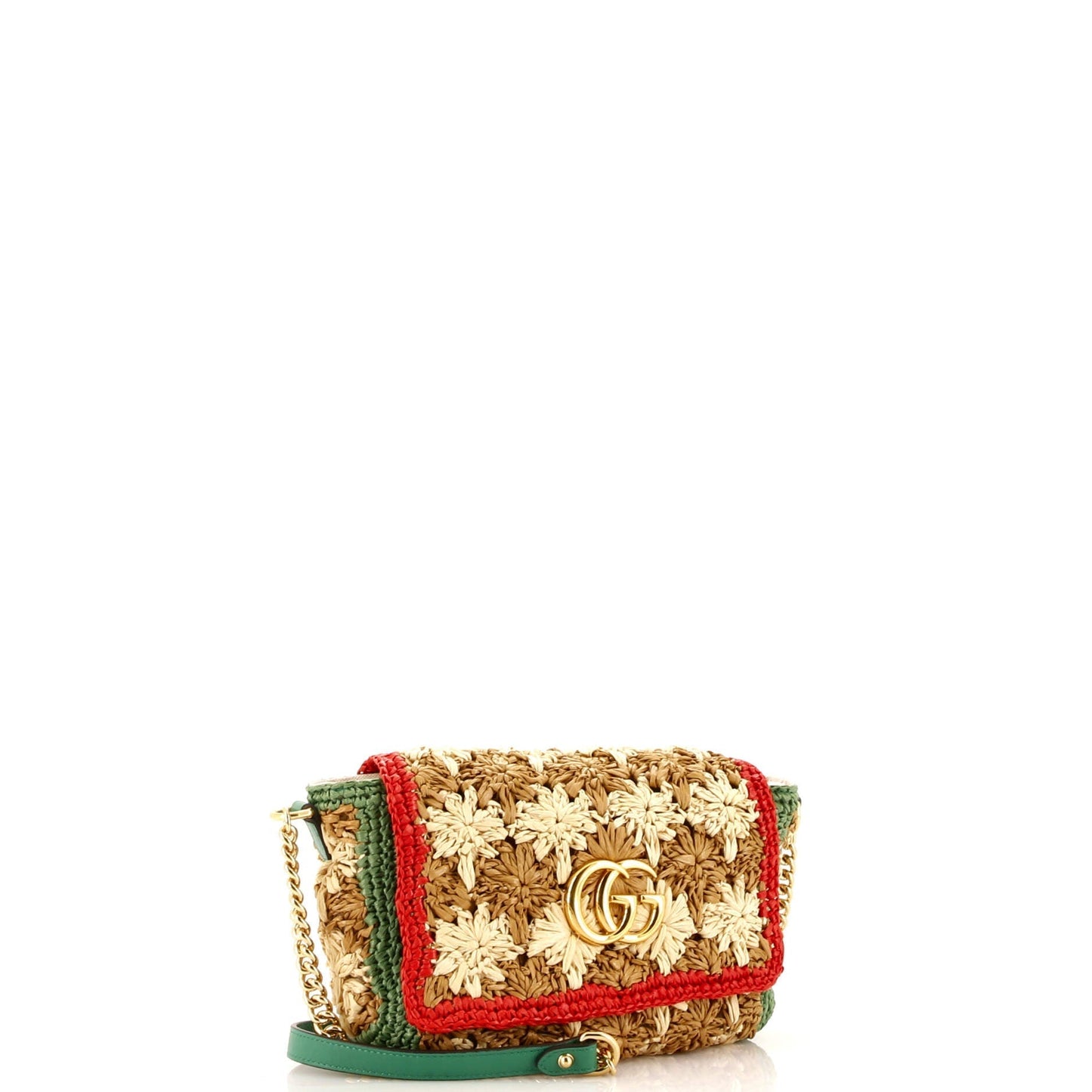 GG Marmont Flap Bag Raffia Small