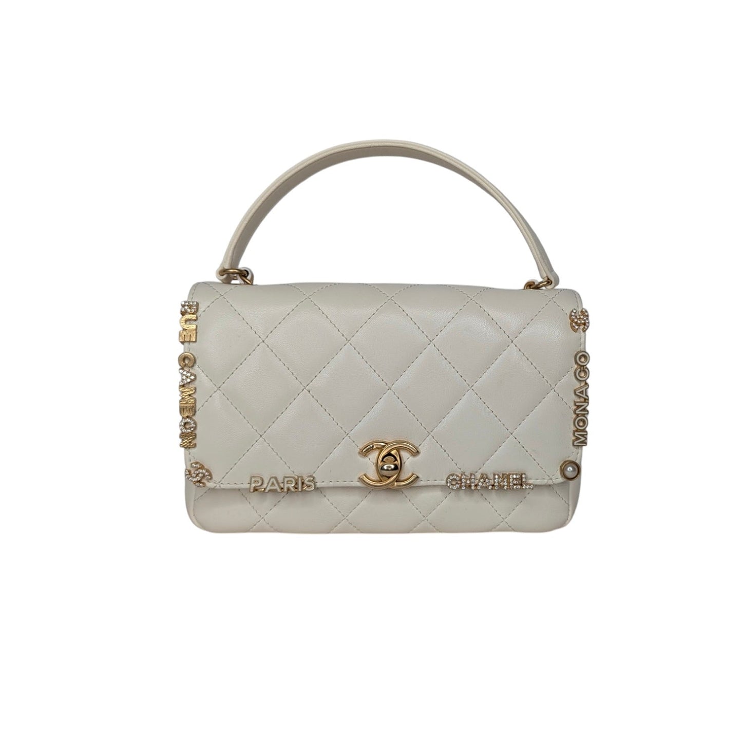Chanel Enamel Strass Quilted Paris Monaco Mini Rectangular Flap