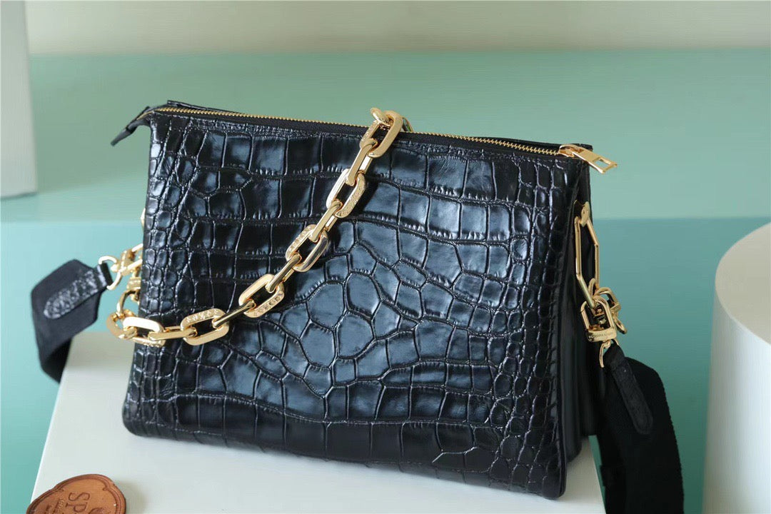 LV Coussin PM High Shiny Alligator Black For Women,  Shoulder And Crossbody Bags 10.2n/26cm LVÃ‚Â 